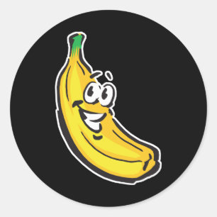 gelukkige banaan ronde sticker