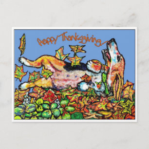 Gelukkige Basset van de Thanksgiving GGBR Feestdagenkaart