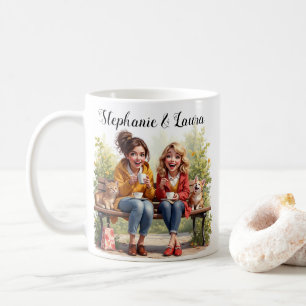 Gelukkige beste vrienden Koffie met Kat en Hondenb Koffiemok