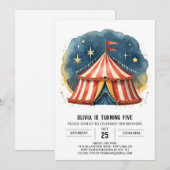 Gelukkige bewerkbare Carnaval Circus Verjaardag Kaart (Voorkant / Achterkant)