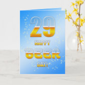 Gelukkige Bierdag 29ste verjaardagskaart Kaart (Gele Bloem)