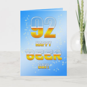 Gelukkige Bierdag 92ste verjaardagskaart Kaart