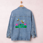 Gelukkige bijen in een bloemveld denim jacket (Hangar)