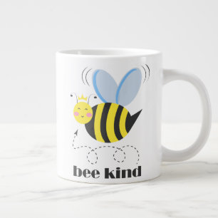 Gelukkige bijenprinses met kroon en slogan Bee Kin Extra Grote Beker