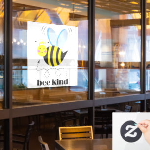 Gelukkige bijenprinses met kroon en slogan Bee Kin Raamsticker