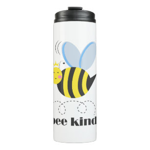Gelukkige bijenprinses met kroon en slogan Bee Kin Thermosbeker
