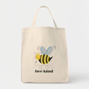 Gelukkige bijenprinses met kroon en slogan Bee Kin Tote Bag