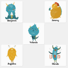 Gelukkige blauwe gele monsters terug naar school