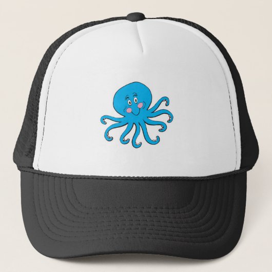 gelukkige blauwe octopus trucker pet (Voorkant)