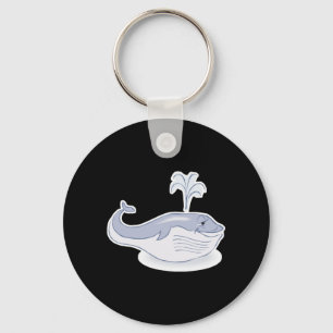 gelukkige blauwe walvis sleutelhanger