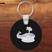 gelukkige blauwe walvis sleutelhanger (Voorkant)