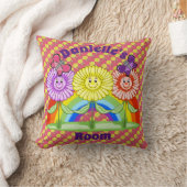 Gelukkige Bloemen Vierkant Kussen (Deken)