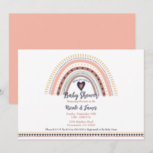 Gelukkige Boho Regenboog Moderne Baby Shower Kaart