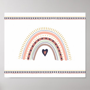 Gelukkige Boho Regenboog Moderne Minimalistische M Poster