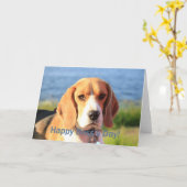 Gelukkige Bossaardag Beagle Kaart (Gele Bloem)