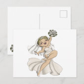 Gelukkige Bruid 02 Uitnodiging Briefkaart (Voorkant / Achterkant)