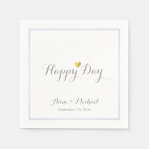 Gelukkige bruiloft receptie partij servet