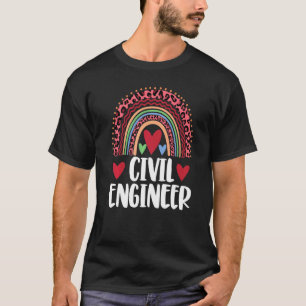 Gelukkige Burgerlijk Ingenieur Regenboog Mannen Le T-shirt