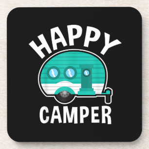 Gelukkige Camper Camping Auto Caravan Grappige Vak Bier Onderzetter