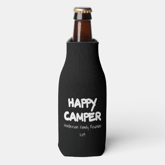Gelukkige Camper Rode Familie Reünie Flesjeskoeler (Fles Voorkant)