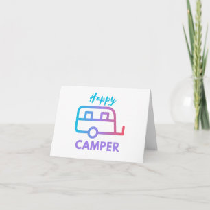 Gelukkige Camper Trek Avontuur Blank Groet Kaart