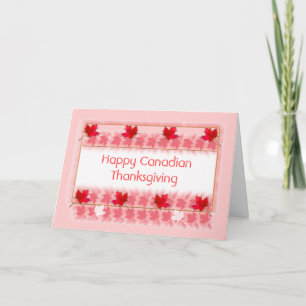 Gelukkige Canadese Thanksgiving Red Maple vertrekt Feestdagen Kaart