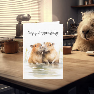 Gelukkige Capy-verjaardag Capabara Liefde Kaart
