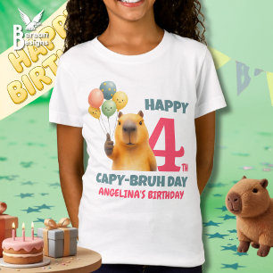 GELUKKIGE CAPY VERJAARDAG Custom 4e verjaardag Cap T-shirt