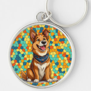 🐶 Gelukkige Cartoon Hond Voor Huisdierliefhebber Sleutelhanger