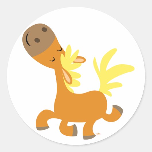 Gelukkige Cartoon Pony Sticker (Voorkant)