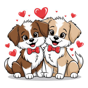 Gelukkige Cartoon Puppies iPhone / iPad hoes