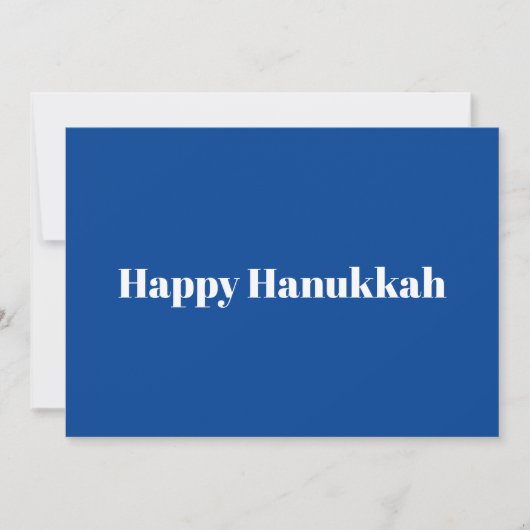 Gelukkige Chanoeka blauw goud moderne strepen typo Feestdagenkaart (Voorkant)
