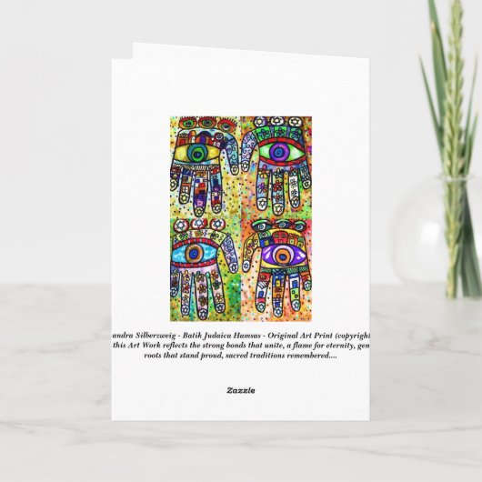 Gelukkige Chanoeka - de Kaart van Judaica Hamsas (Achterkant)