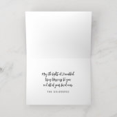 Gelukkige Chanoeka eenvoudige moderne chique famil Folie Feestdagenkaart (Binnenlaag)