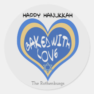 Gelukkige Chanoeka, Gebakken met Liefde Ronde Sticker