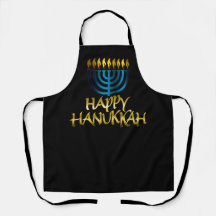 Gelukkige Chanoeka Goud Blauwgroen Menorah
