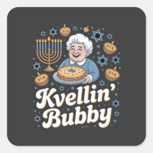 Gelukkige Chanoeka Grappige Joodse Vakantie Kvelli Vierkante Sticker
