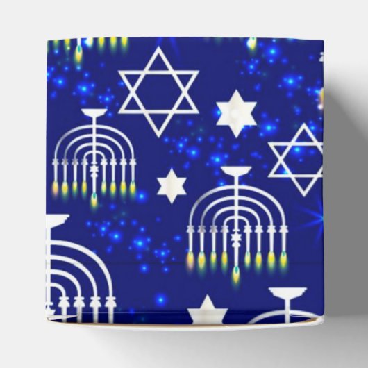 Gelukkige Chanoeka Menorah Cube Bedankdoosjes (Bovenkant)