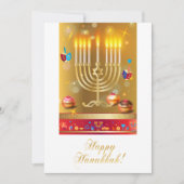 Gelukkige Chanoeka Menorah en dreidels Joodse fees Feestdagenkaart (Voorkant)