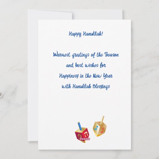 Gelukkige Chanoeka Menorah en dreidels Joodse fees Feestdagenkaart (Achterkant)