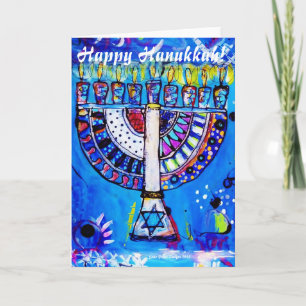 Gelukkige Chanoeka! Menorah Feestdagen Kaart