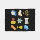 Gelukkige Chanoeka Menorah Joodse Kerstmis Chanoek Fleece Deken (Voorkant (Horizontaal))