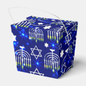 Gelukkige Chanoeka Menorah Take-Out Bedankdoosjes (Achterkant)