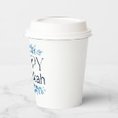 Gelukkige Chanoeka (met Winter Watergekleurde Bloe Papieren Bekers (Links)