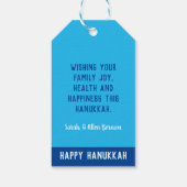 Gelukkige Chanoeka wenst LIEFDE licht lachen Funky Cadeaulabel (Achterkant)