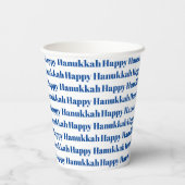 Gelukkige Chanoeka wit blauw moderne typografie Papieren Bekers (Achterkant)