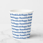 Gelukkige Chanoeka wit blauw moderne typografie Papieren Bekers (Voorkant)