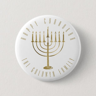 Gelukkige Chanukah Menorah vakantie Ronde Button 5,7 Cm