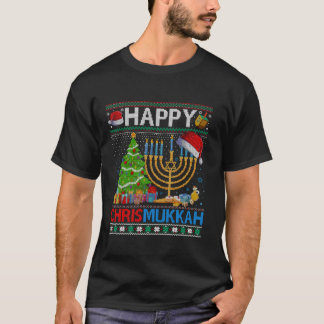Gelukkige chrismukkah grappige joodse kerst Chanoe T-shirt