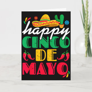 Gelukkige cinco de mayo mexicaanse hoed margarita kaart
